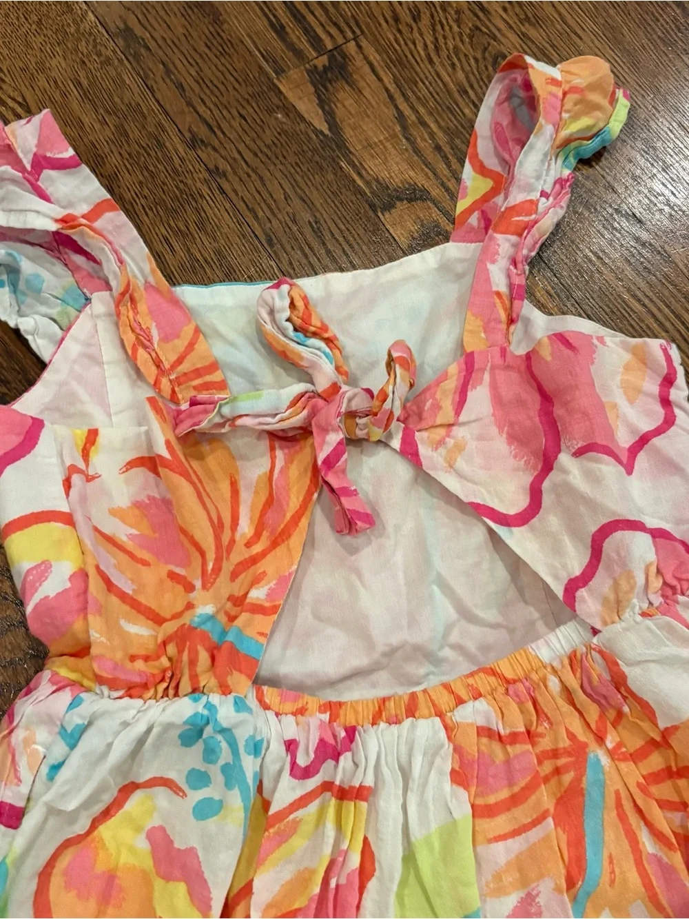 Girls' Cat & Jack Floral Maxi Sundress - Pink & Orange Tropical Print